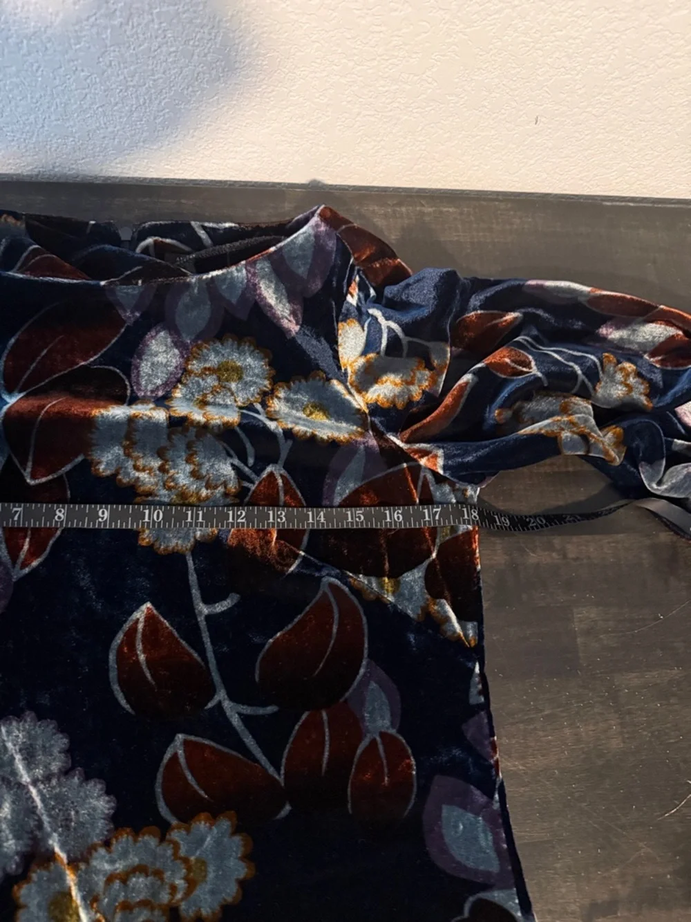Ann Taylor Dark Floral Velvet Puff Sleeve Dress Size 6 Petite Career Evening